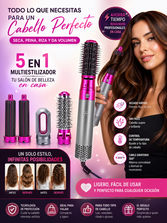 Cepillo Secador 5 En 1